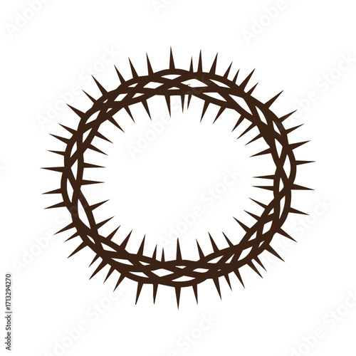 Brown Crown Of Thorns Illustration Symbolizing Suffering And Sacrifice Religious Symbolism Concept With Empty Space