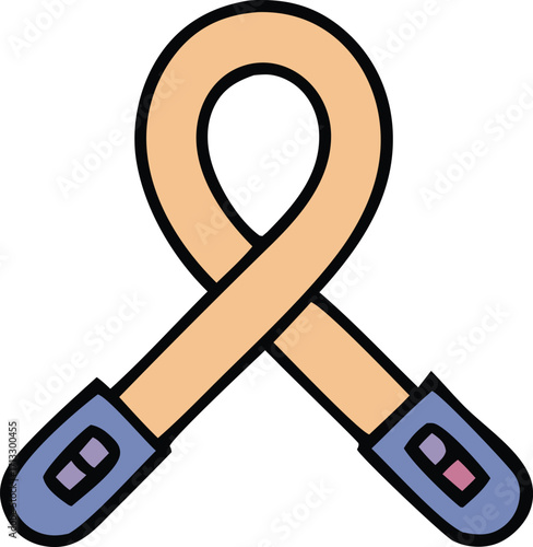 Simple drawing of a classic jump rope with handles for fitness and exercise fun