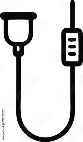 Medical infusion drip bag icon simple line art hospital equipment healthcare treatment medicine fluid delivery device