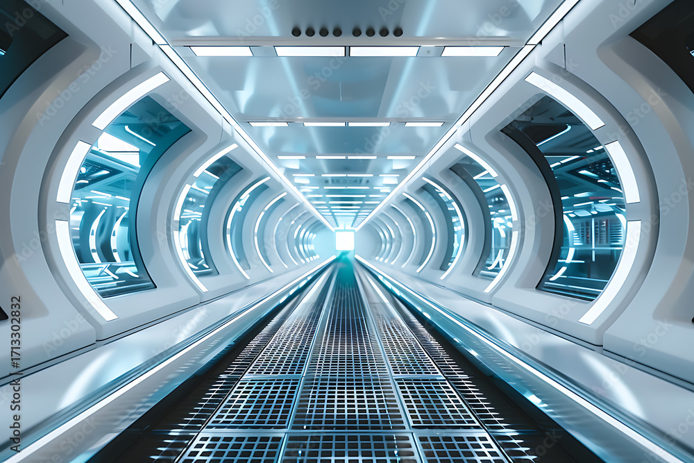 Fototapeta premium 近代的な製造現場の生産ラインクローズアップ(無人・清潔感)