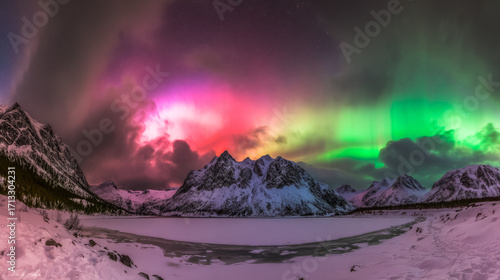 sky, night, landscape, aurora, nature, northern, aurora borealis, light, wate...