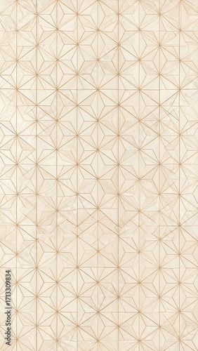 Delicate, repeating geometric pattern on a light beige background