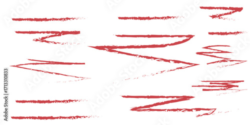 Hand-drawn vector arrows and heart shapes decorate a festive card, perfect for a holiday love letter. red stripes on white background. lines, grunge. frame, paper, stamp, set, arrow, blank, text