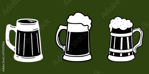 Beer mugs with foam set