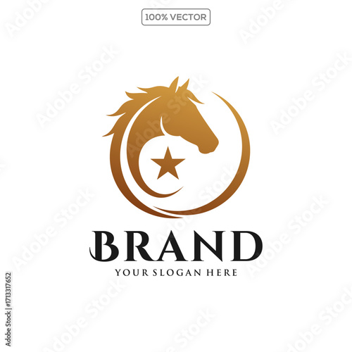 horse logo design template illustration on transparant background