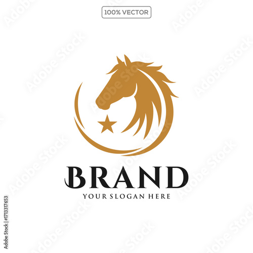 horse logo design template illustration on transparant background stock logo