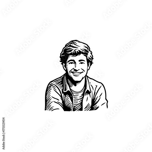 Smiling individual illustration showcasing happiness personifying joy portraying cheerful