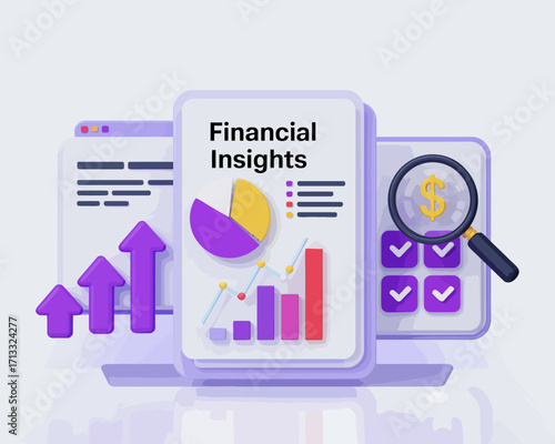 An insightful financial report featuring graphs and charts, designed to convey essential data and trends for business analysis and strategic planning in an engaging format.