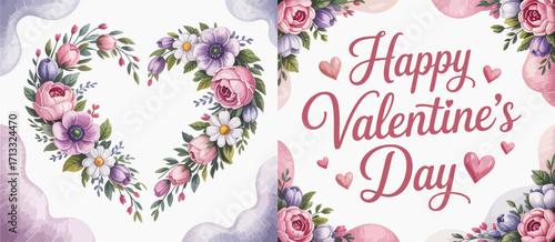 A colorful floral heart surrounded by exquisite blooms and decorative elements, highlighting the love and romantic spirit of Valentine's Day celebrations.