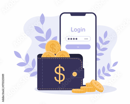 A visually appealing illustration of a digital wallet overflowing with coins and cards, integrating elements of modern finance and abstract design to engage viewers.
