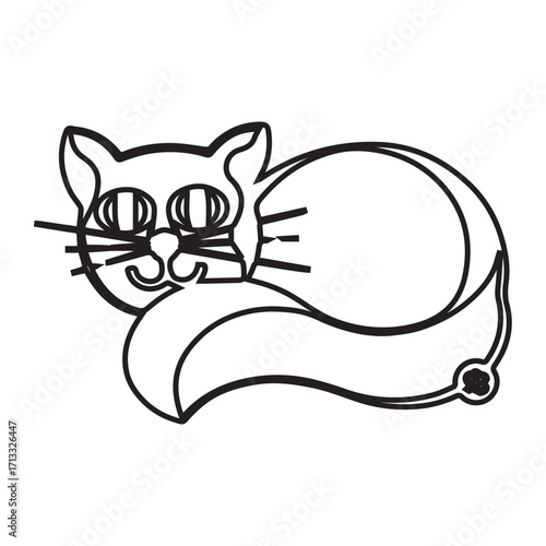 Stylized Cat Drawing