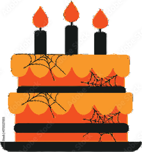 Delightful Halloween cake with candles and spiderwebs adds festive cheer to your spooky season celebrations