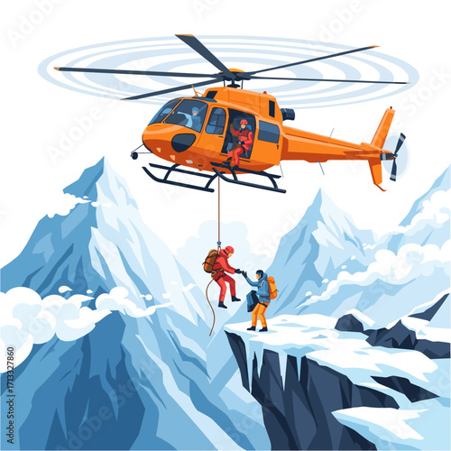 Helicopter mountain rescue