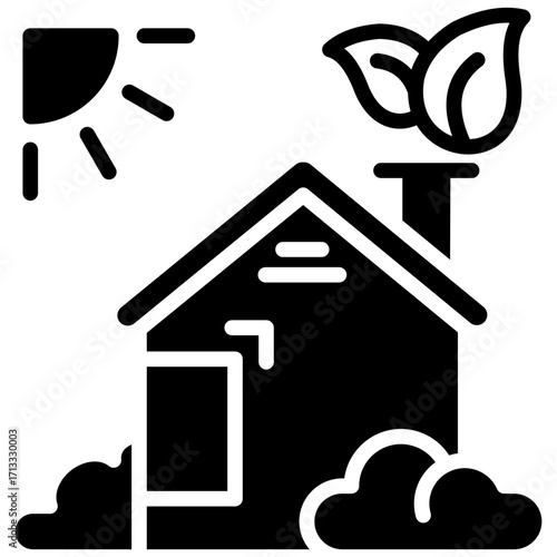 Eco Home glyph icon