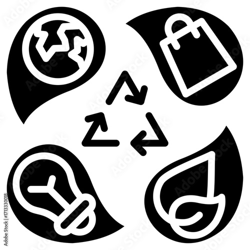 Zero Waste Lifestyle glyph icon