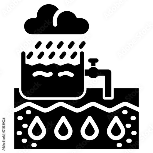 Rainwater Harvesting glyph icon