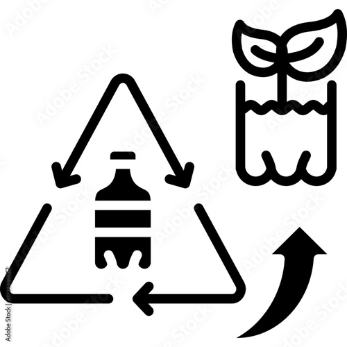 Upcycling glyph icon