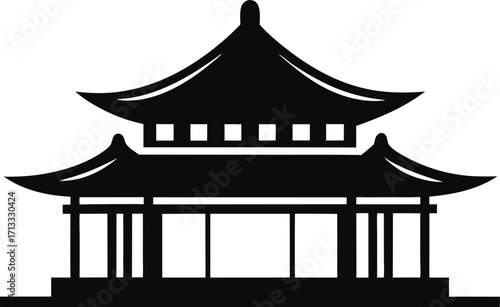 Korean Traditional Hanok House Icon