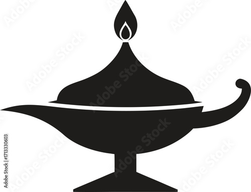 Traditional Tamil Lamp Kuthuvilakku Vector Simple