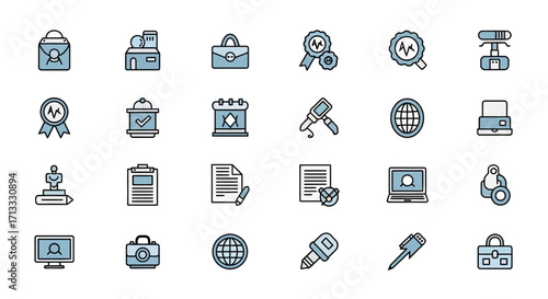 Professional business icons convey success, strategy, and modern workflow for dynamic companies