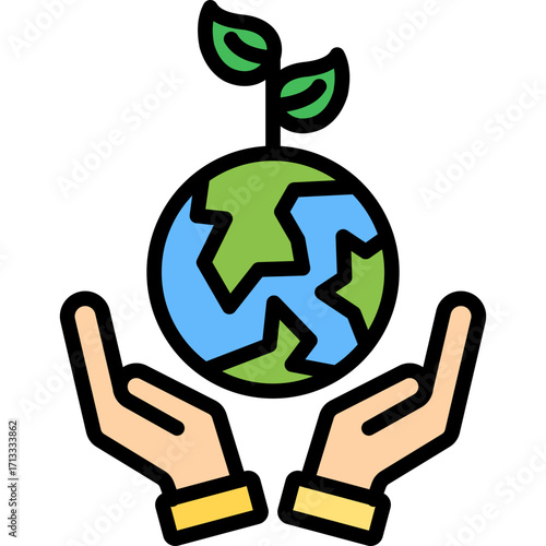 Nature Protection lineal color icon