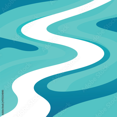 Abstract wavy background with turquoise and blue colors