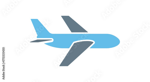Illustration of a blue airplane in vector format