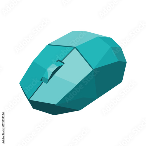 Stylish Geometric Gaming Mouse Design in Teal Color for Comfortable PC Gaming Experience