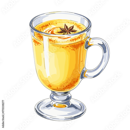 Delicious Creamy Beverage in Glass with Star Anise Garnish for Cozy Warmth