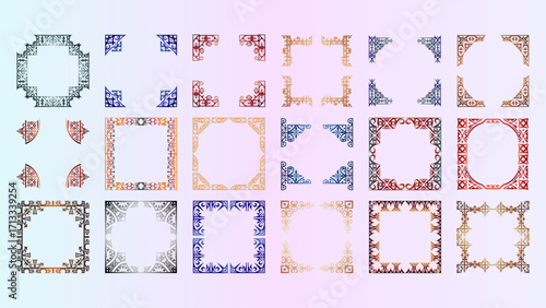 Traditional Dogon Tribal Ornamental Frame Pattern from Mali, Africa