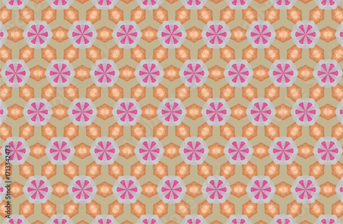 Elegant Geometric Floral Pattern Seamless Texture Design