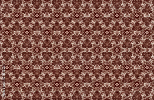 Abstract floral pattern with a vintage brown and beige textured background, perfect for textile design or wallpaper applications