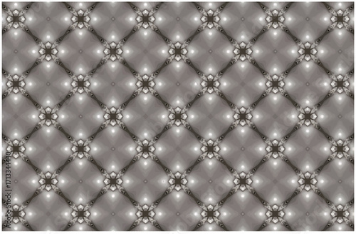 Geometric fractal pattern with intricate details and a subtle monochromatic color palette, creating a sense of symmetry and visual depth