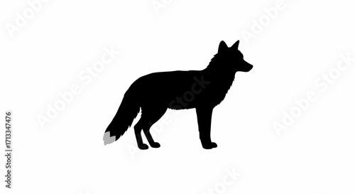 Silhouette of a Fox Elegant and Simple Animal Illustration