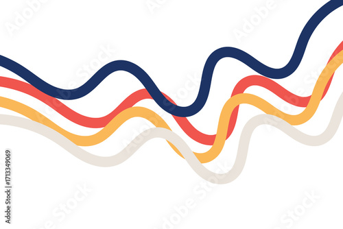 Lively abstract pattern of parallel curvy line stylish wavy background.