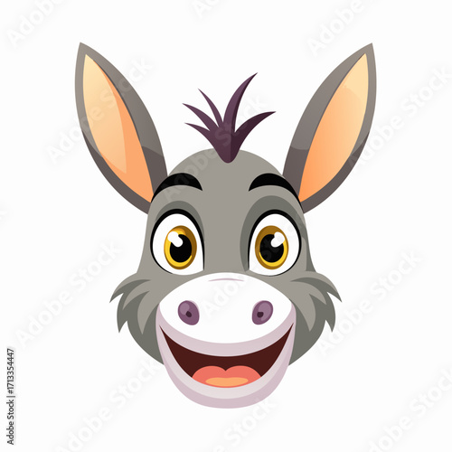 Cheerful donkey cartoon character for fun designs and playful creative projects with vector origins