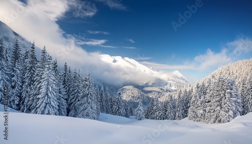 Wallpaper Mural Amazing Winter Mountain Blanketed In A Thick Plush Layer Of Snow Creating A Dazzling Snowy Landscape With Snow Dusted Trees Ecstatic Generative Ai Torontodigital.ca