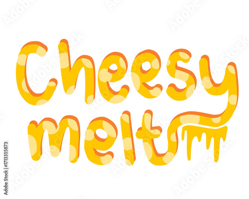Cheesy Melt Text in Dripping Yellow Lettering