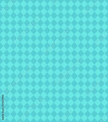 Teal blue seamless checkered diamond pattern, trendy and modern design for textiles and wallpaper.