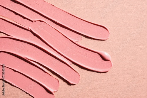 Smooth Pink Lotion Swirls - Close-up Texture, Beauty Product, Soft Light, Elegant Background