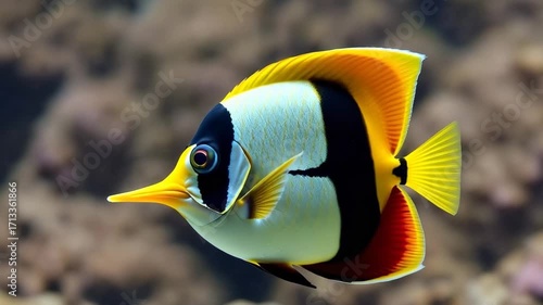 beautiful colorful fish that inhabit the seabed