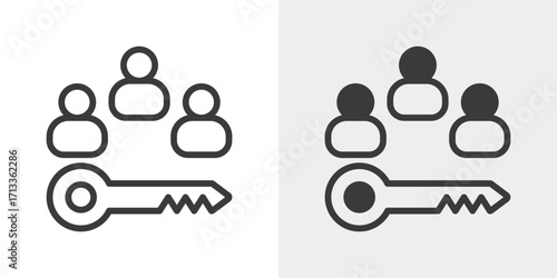 Key Stakeholders Icon Set in Outline and Mixed Style Vector Illustration