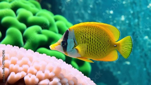 beautiful colorful fish that inhabit the seabed