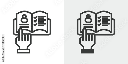 Instruction Icon Set in Outline and Mixed Style Vector Illustration