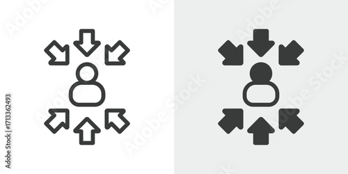 Stakeholders Alignment Icon Set in Outline and Mixed Style Vector Illustration
