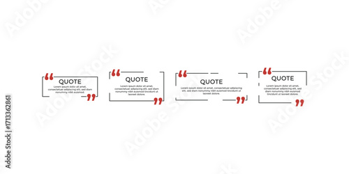 Editable quote box frames and speech bubble icon collection with various styles and blank brackets for emphasis, highlighting quotes, text remarks, social media or messaging design