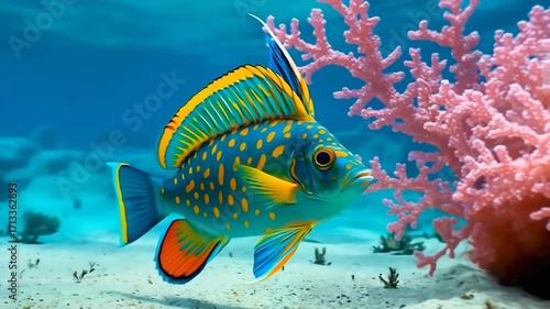 beautiful colorful fish that inhabit the seabed