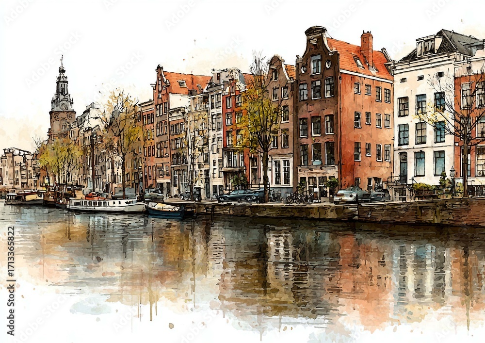 Obraz premium Amsterdam Canal Houses