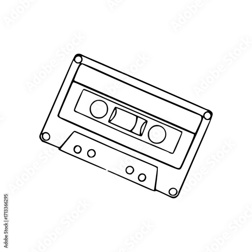 vintage music cassette line art
