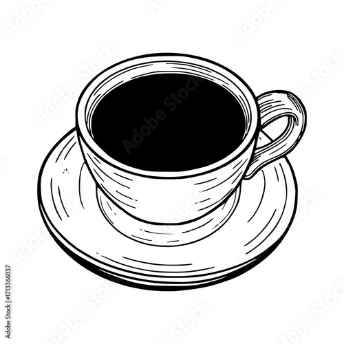 coffee cup and saucer vector illustration